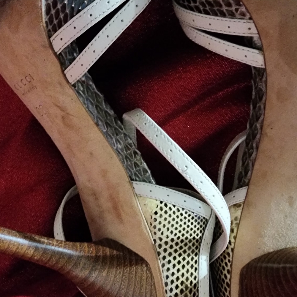 Gucci Heels Snakeskin Python Ankle Strap Stiletto… - image 8